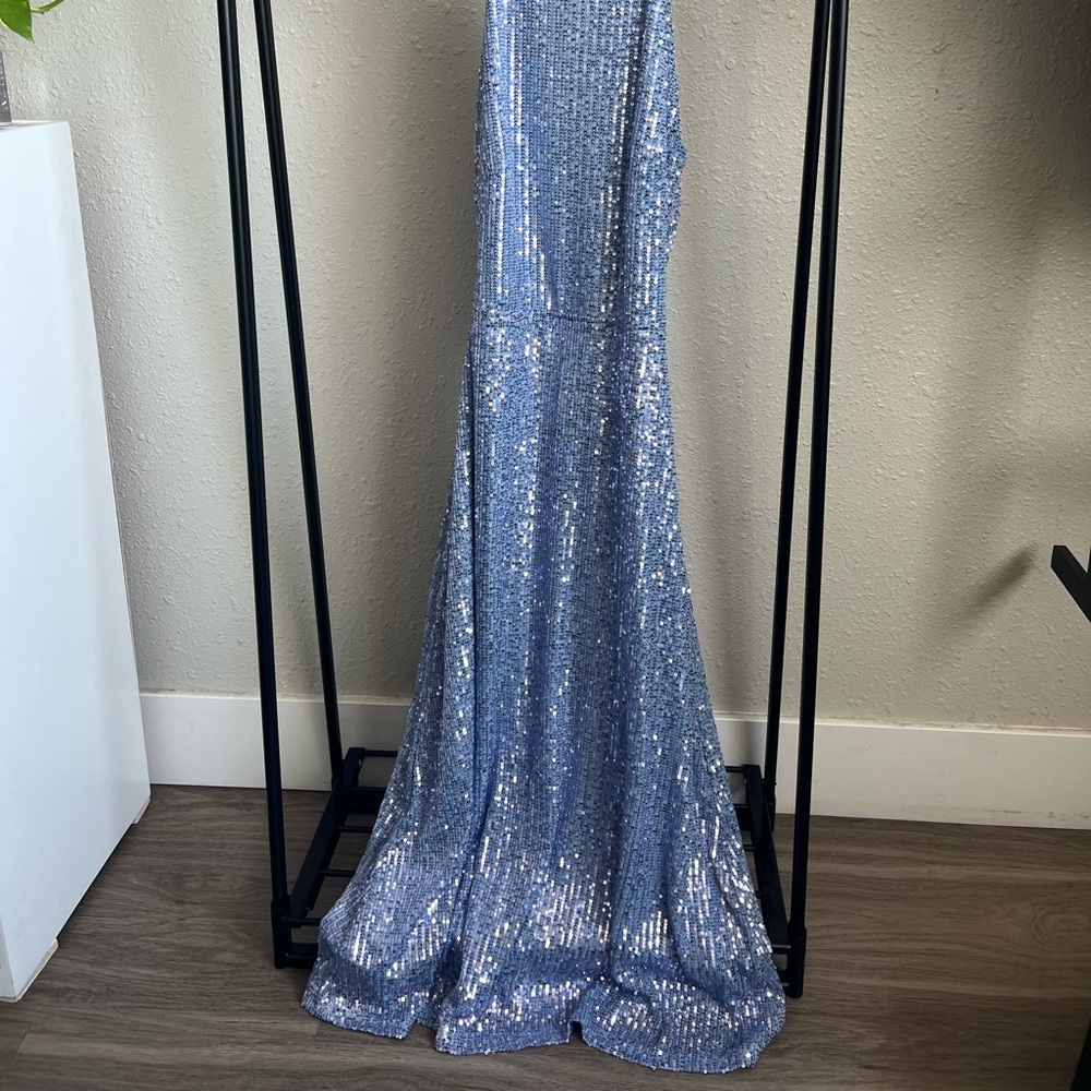 Nasty Gal blue sequined gown